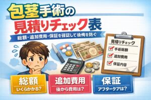 包茎手術の見積りチェック表｜総額・追加費用・保証を確認して後悔を防ぐ