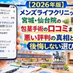 【2026年版】メンズライフクリニック 宮城・仙台院の包茎手術の口コミまとめ！悪い評判の真相と後悔しない選び方
