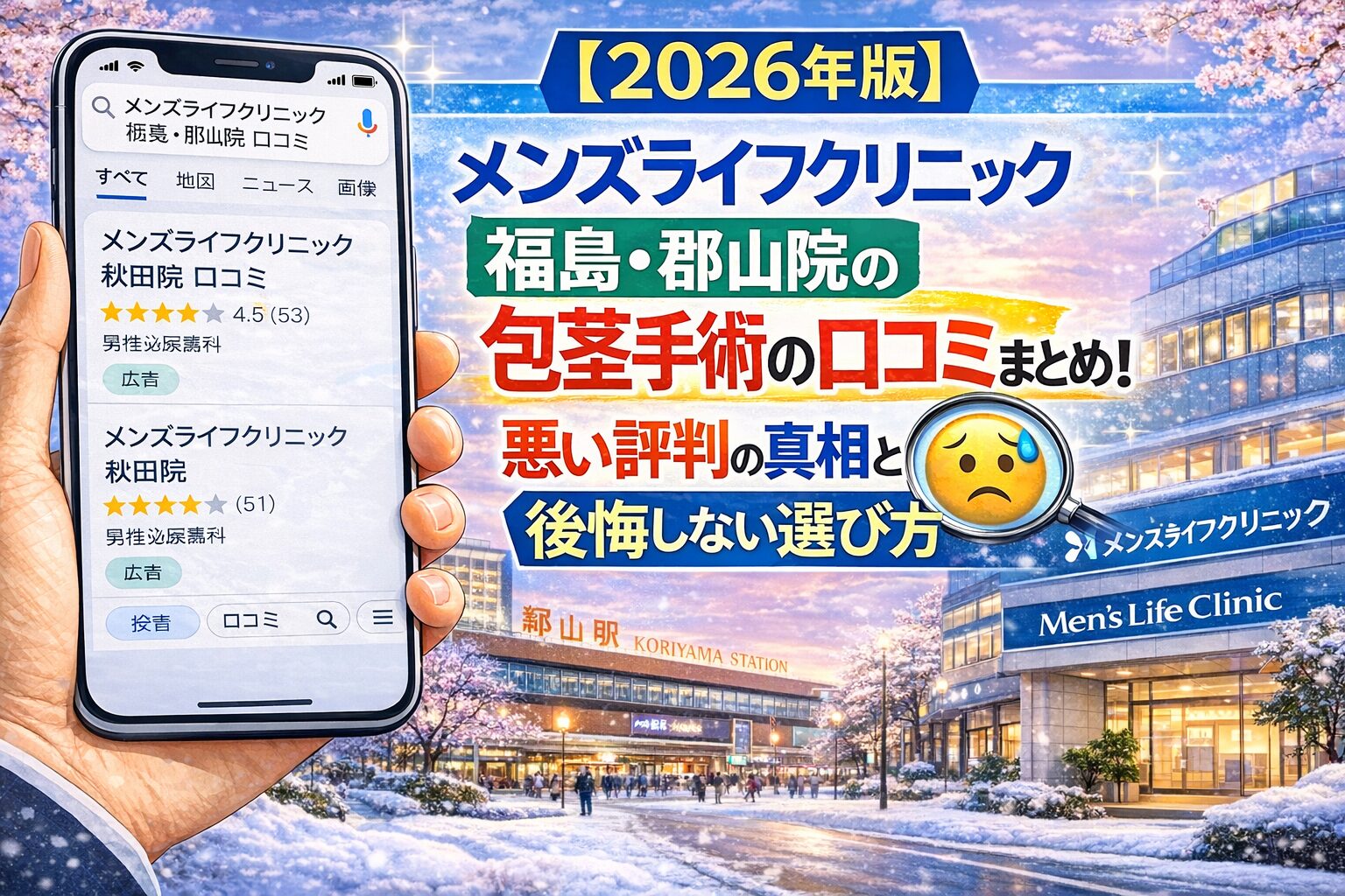 【2026年版】メンズライフクリニック福島・郡山院の包茎手術の口コミまとめ！悪い評判の真相と後悔しない選び方