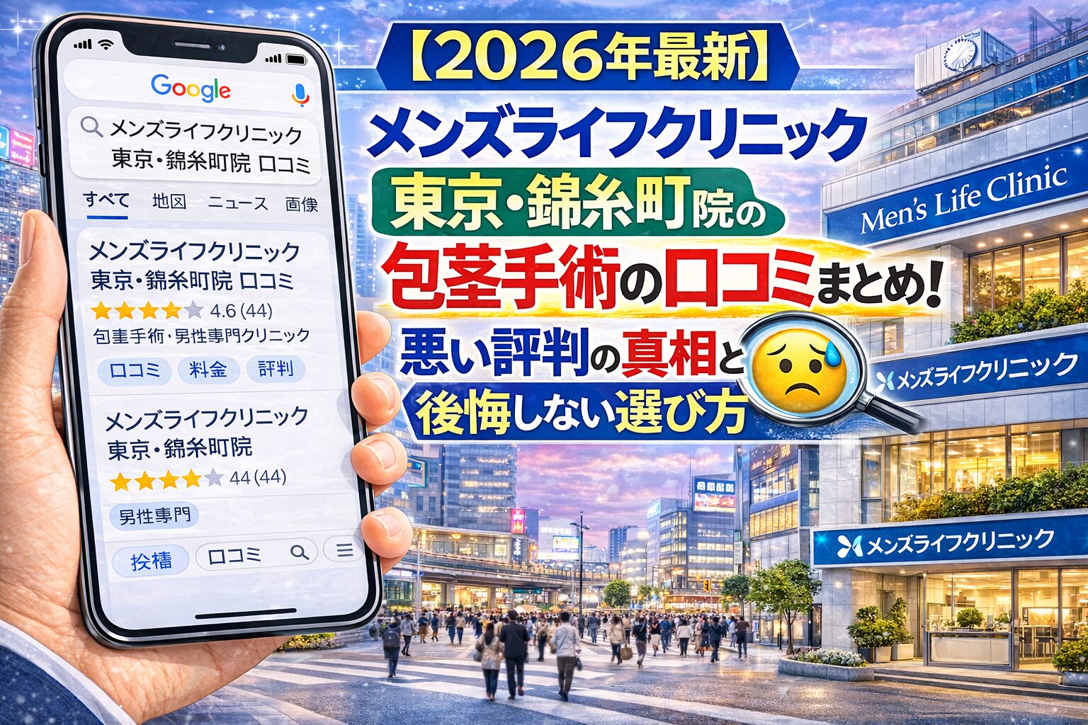 【2026年3月最新】メンズライフクリニック東京・錦糸町院の包茎手術の口コミまとめ！悪い評判の真相と後悔しない選び方