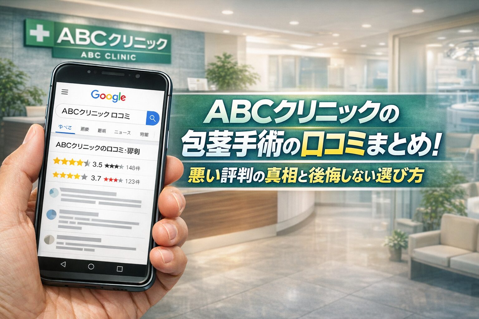 ABCクリニックの包茎手術の口コミまとめ！悪い評判の真相と後悔しない選び方
