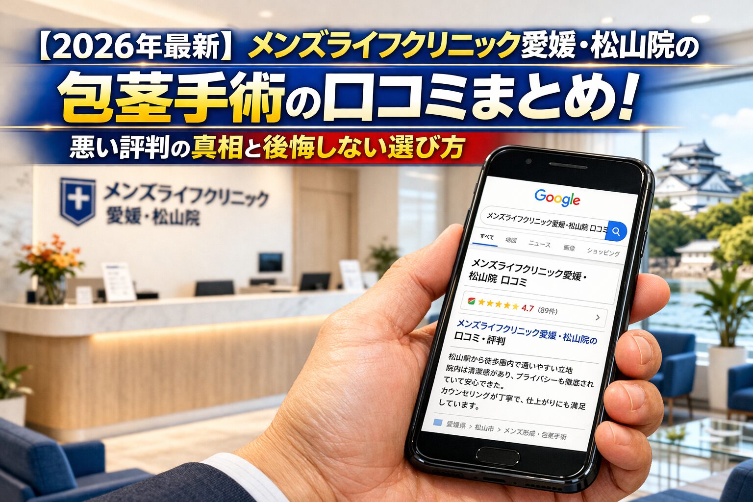 【2026年4月最新】メンズライフクリニック愛媛・松山院の包茎手術の口コミはやばい?失敗しない料金と評判を5分で解説