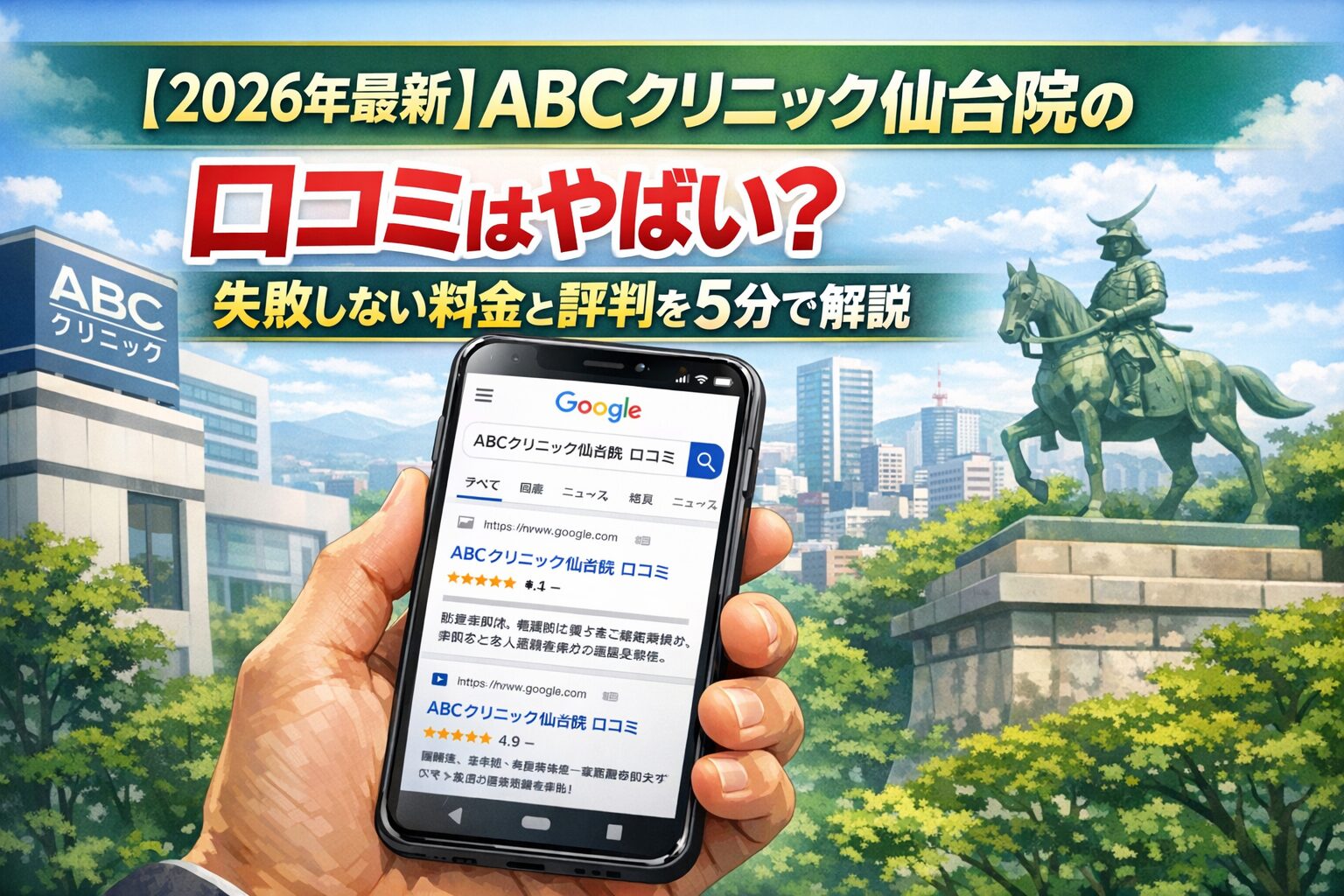 【2026年4月最新】ABCクリニック仙台院の口コミはやばい？失敗しない料金と評判を5分で解説