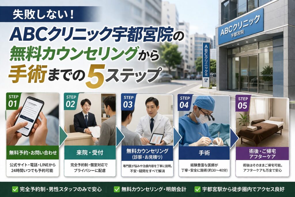 失敗しない！ABCクリニック宇都宮院の無料カウンセリングから手術までの5ステップ