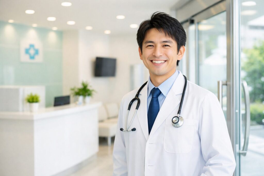 ※アイキャッチ画像：晴れやかな表情の男性や、クリニックの清潔なエントランスをイメージした画像