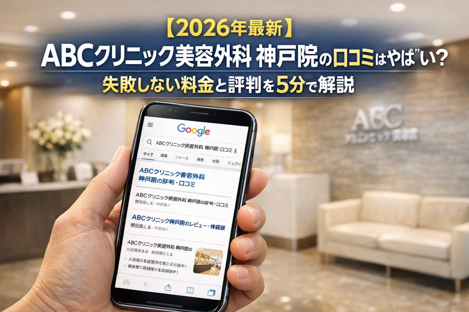 【2026年4月最新】ABCクリニック美容外科 神戸院の口コミはやばい？失敗しない料金と評判を5分で解説