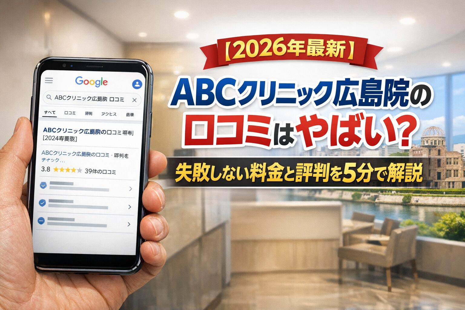【2026年4月最新】ABCクリニック広島院の口コミはやばい？失敗しない料金と評判を5分で解説