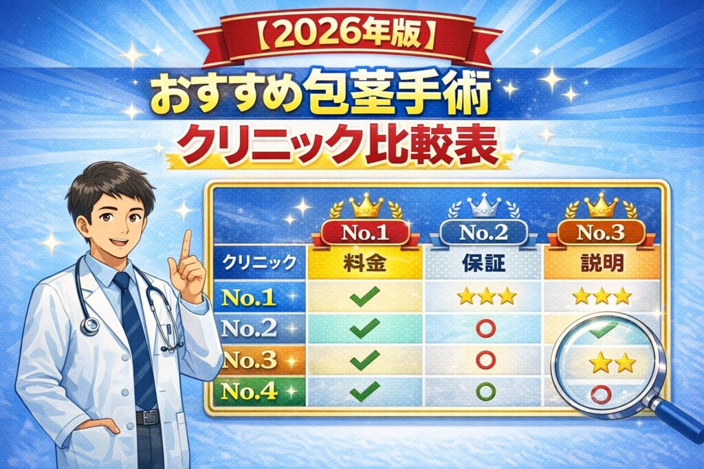 【2026年4月最新】おすすめ包茎手術クリニック比較表