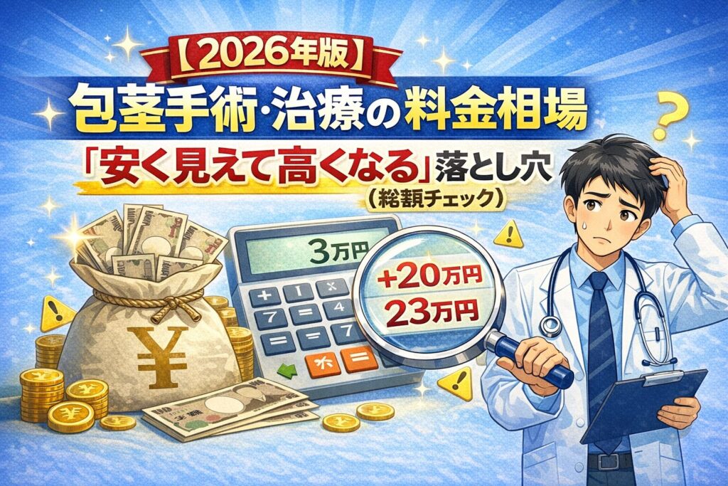 包茎手術・治療の料金相場と「安く見えて高くなる」落とし穴（総額チェック）