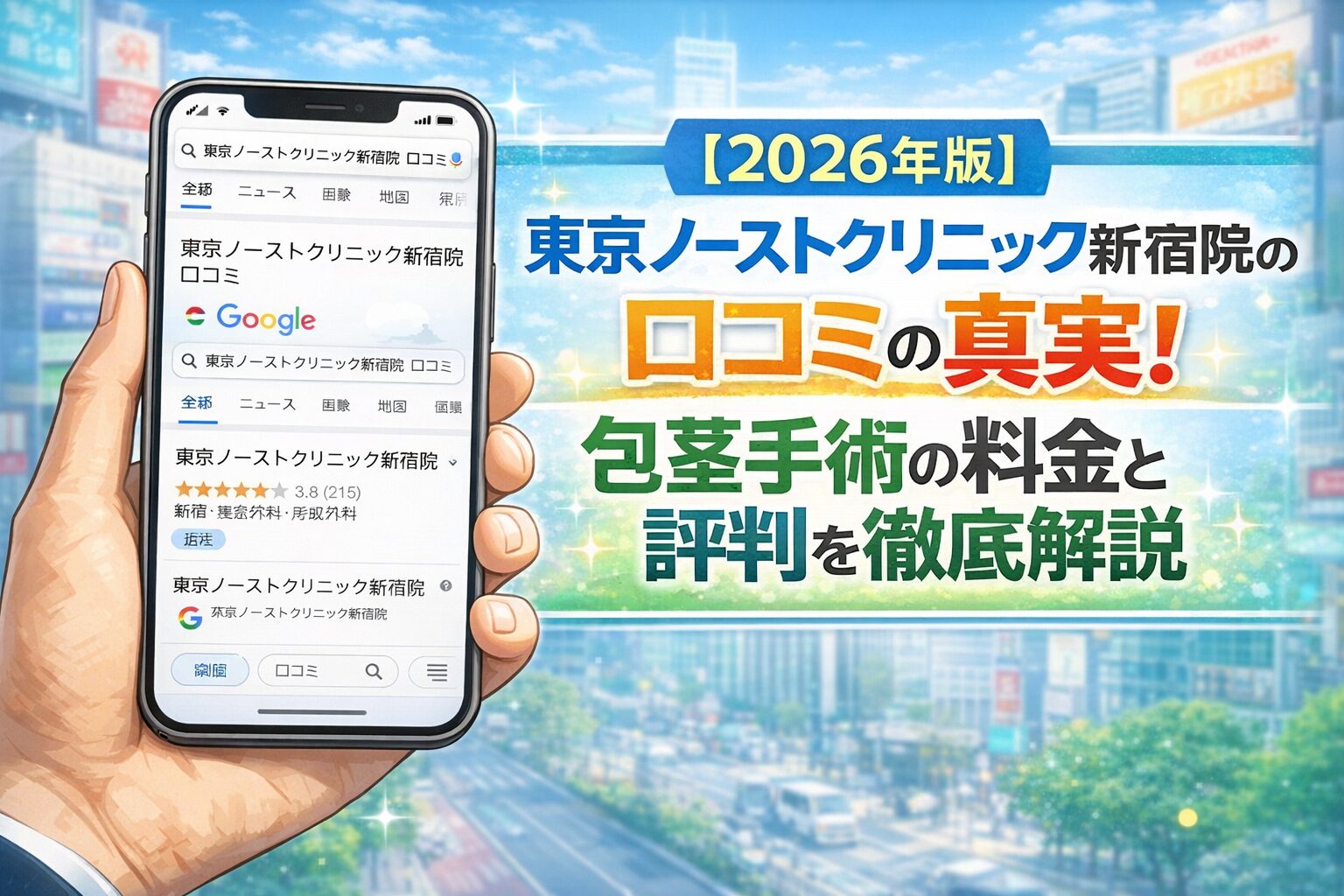 【2026年版】東京ノーストクリニック新宿院の口コミの真実！包茎手術の料金と評判を徹底解説