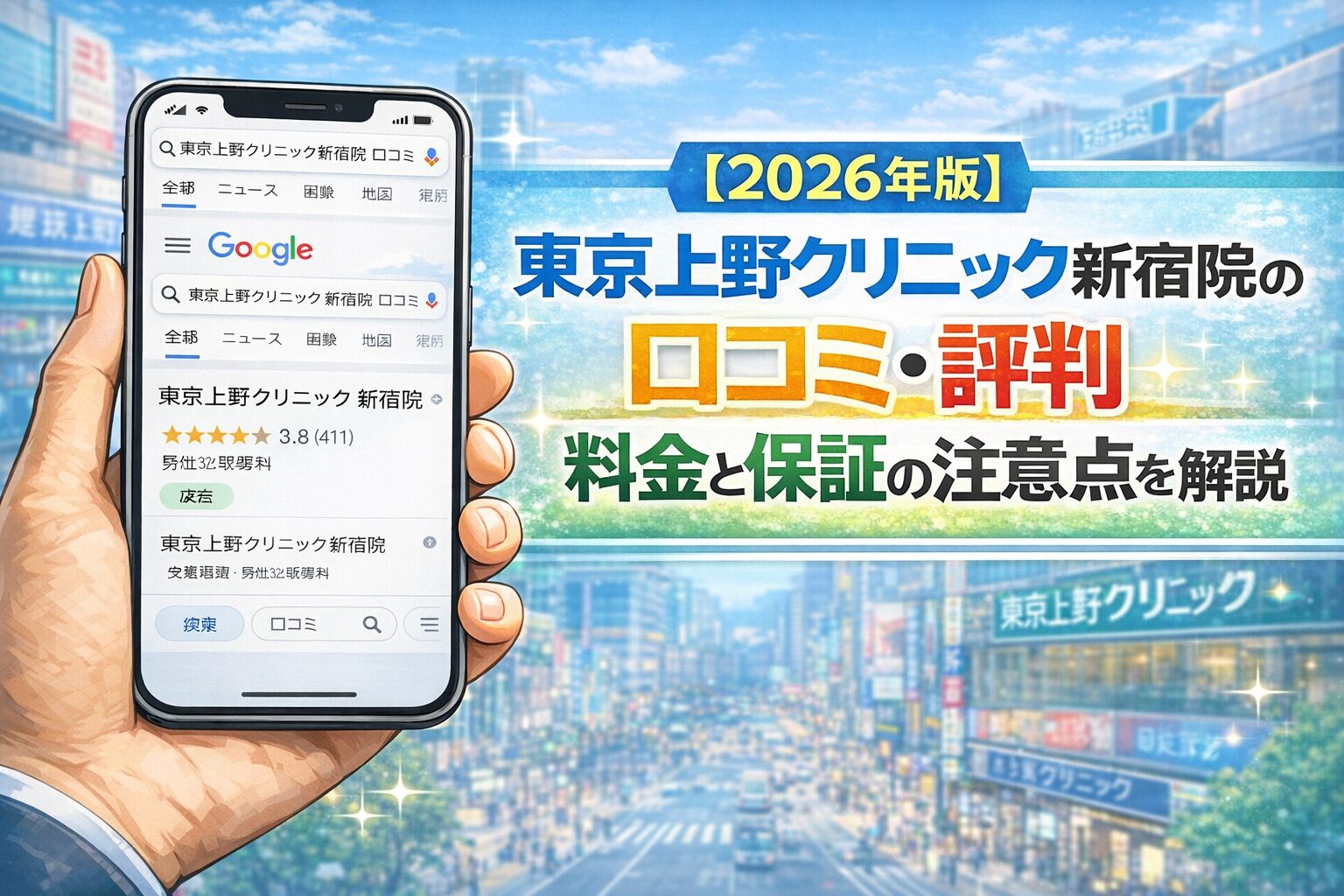 【2026年版】東京上野クリニック新宿院の口コミ・評判｜料金と保証の注意点を解説