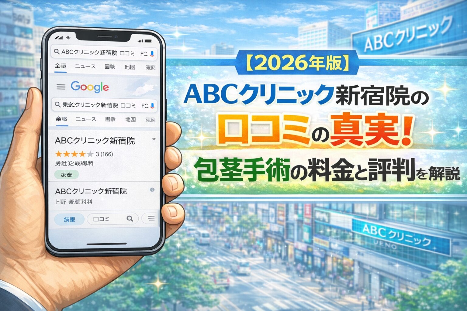 【2026年版】ABCクリニック新宿院の口コミの真実！包茎手術の料金と評判を徹底解説