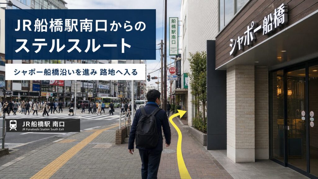 JR船橋駅南口から：