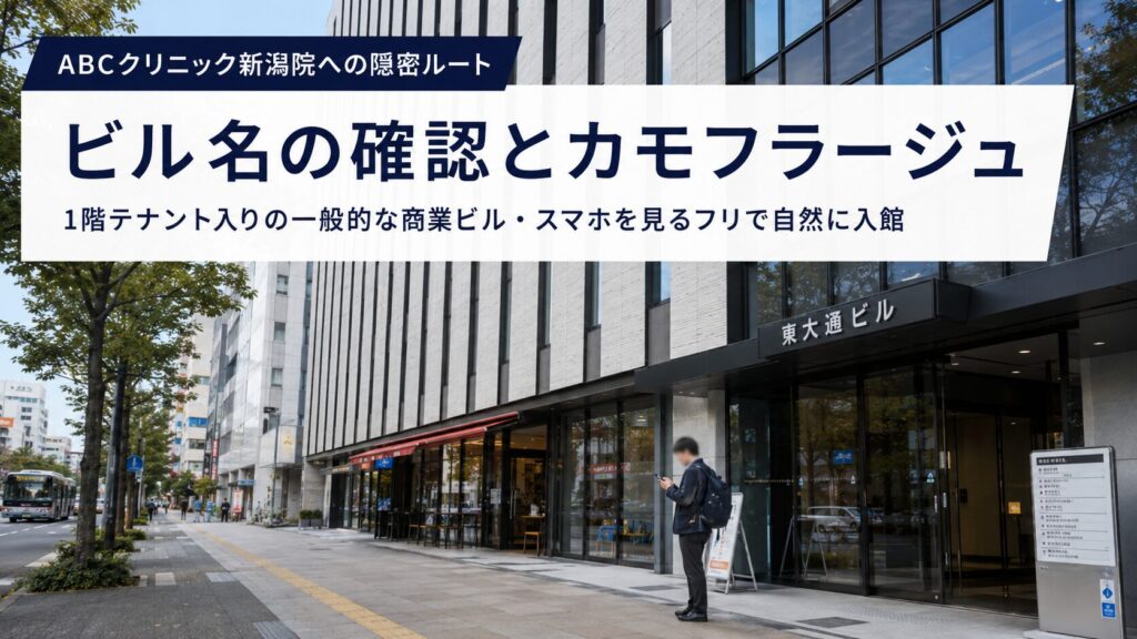ビル名の確認とカモフラージュ