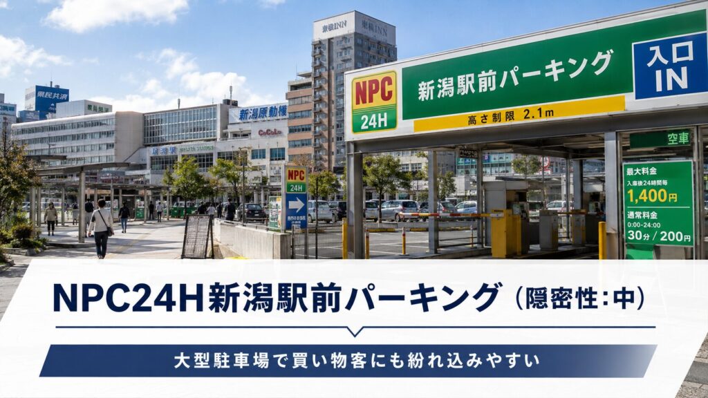 NPC24H新潟駅前パーキング（隠密性：中）