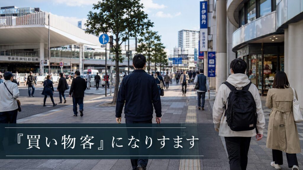 「買い物客」になりすます