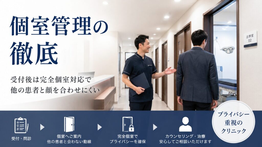 個室管理の徹底(男性スタッフのみ)