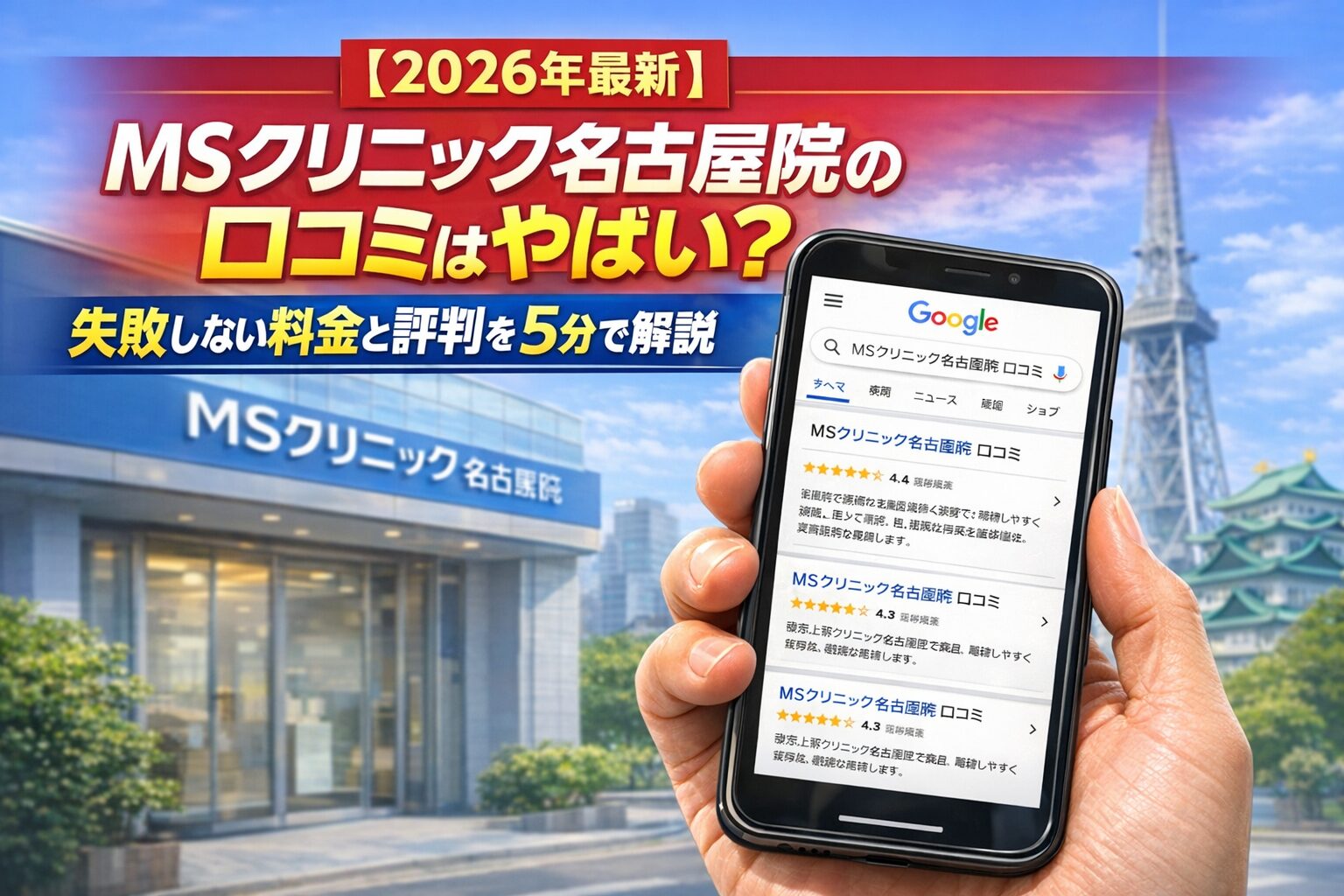 【2026年5月最新】MSクリニック名古屋院の口コミはやばい？失敗しない料金と評判を5分で解説