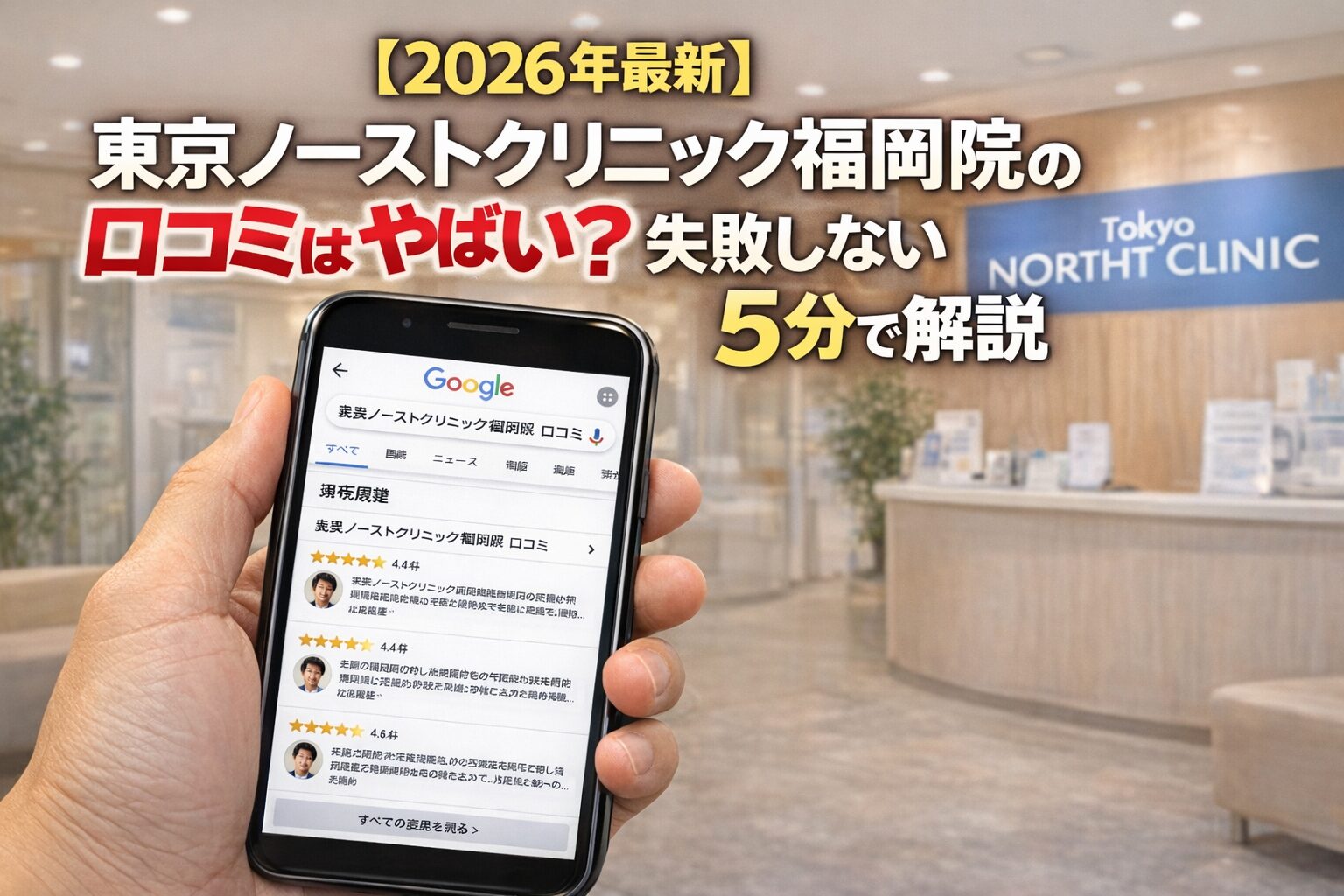 【2026年5月最新】東京ノーストクリニック福岡院の口コミ・評判はやばい？失敗談・5ch・料金の真相を解説