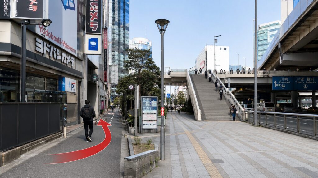 ステップ2（中央歩道橋の完全回避）：