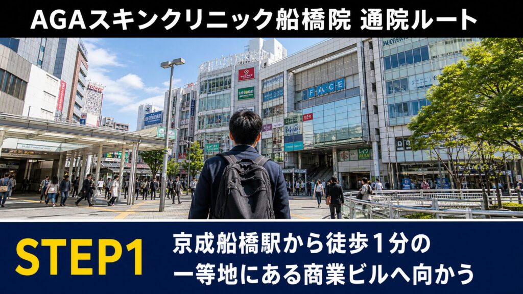 京成船橋駅から徒歩1分の超一等地にあります。