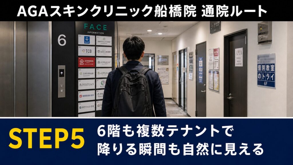同じフロアには複数のテナントがあるため、エレベーターを降りる瞬間も安心感があります。